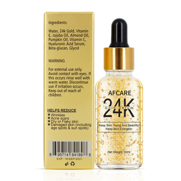 Sérum pour le visage à l&#39;or 24K Sérum de luxe Soins de la peau Sérum hydratant et blanchissant pour la réparation de l&#39;or 24K